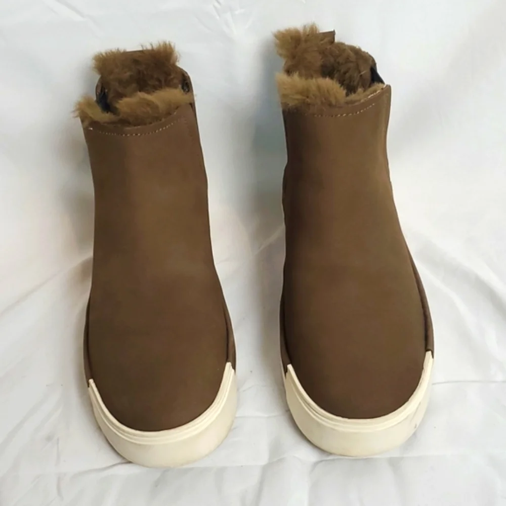 J/Slides Val Khaki‎ Nubuck Fur Lined Waterproof Booties
